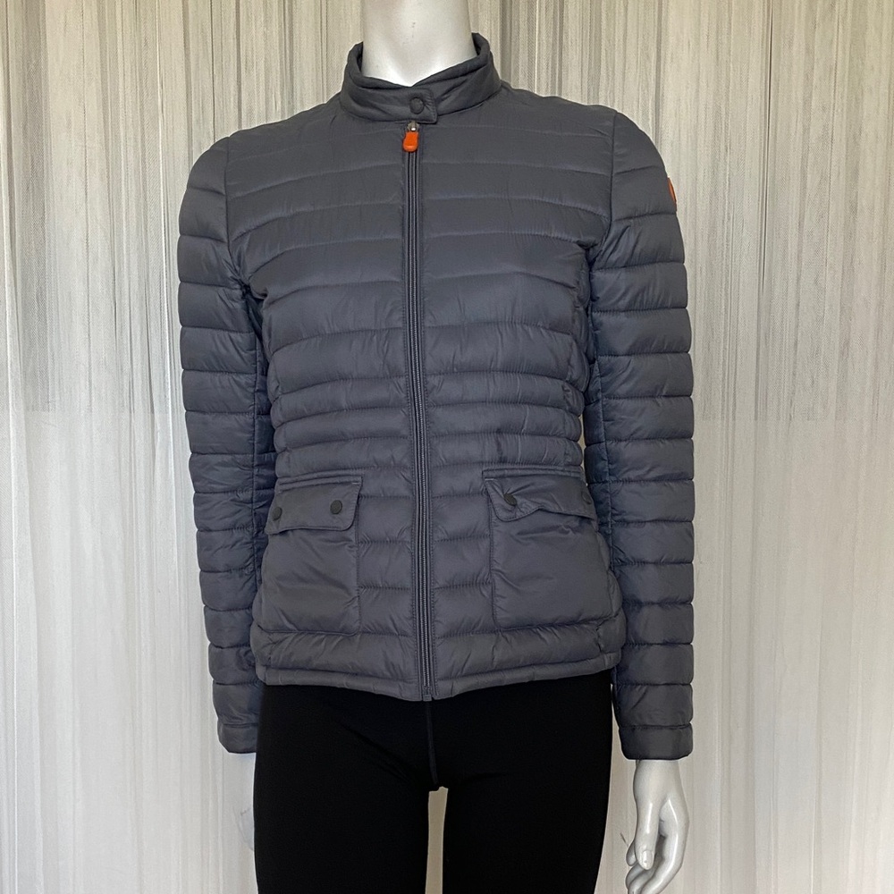 SAVE THE DUCK Charcoal Puffer Jacket Size 1 (Small)